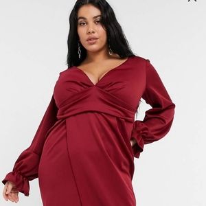 Wine ASOS midi dress